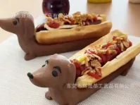 2025 Bandeja de perro salchicha popular, bandeja para perritos calientes, adornos de mesa
